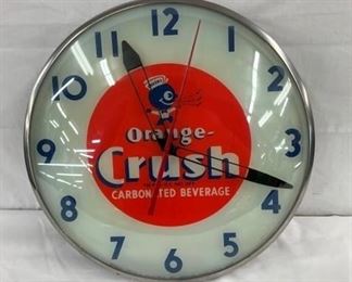 15IN ORANGE CRUSH LIGHTUP CLOCK