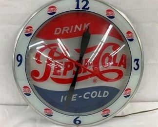 15IN PEPSI DOUBLE BUBBLE LIGHTUP CLOCK