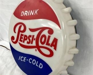 SIDE VIEW PEPSI LIGHTUP CAP SIGN