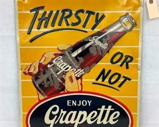 19X27 EMB. GRAPETTE THIRSTY SIGN