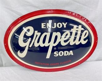 1955 GRAPETTE SODA CONVEX SIGN