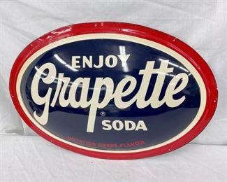 1955 GRAPETTE CONVEX SIGN