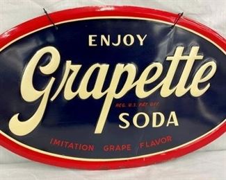 1955 EMB. GRAPETTE "ENJOY" SODA SIGN