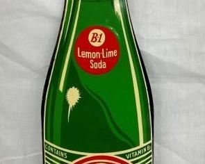 EMB. DIE CUT LEMON LIME BOTTLE SIGN