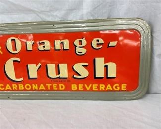 SELF FRAMED ORANGE CRUSH SIGN