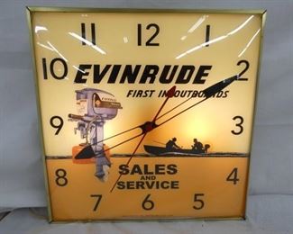 15IN EVINRUDE CLOCK NICE GRAPHICS