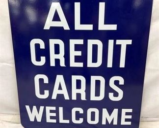 PORC. DS ALL CREDIT CARDS WELCOME SIGN