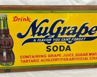 EMB. NUGRAPE SODA SIGN 24X12