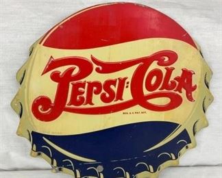 14IN PEPSI DOUBLE DOT CAP SIGN