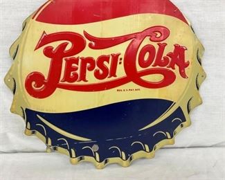 14IN PEPSI DOUBLE DOT COLA CAP SIGN