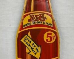 1936 PEPSI DOUBLE DOT BOTTLE SIGN