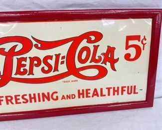 FRAMED PEPSI DOUBLE DOT SIGN