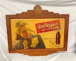 ORIG. FRAMED DR. PEPPER CARDBOARD