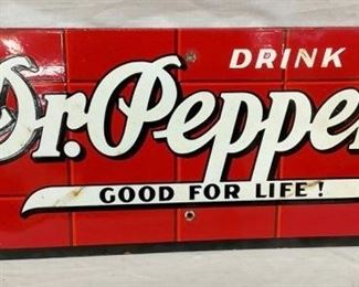 RARE PORC. DR. PEPPER CHECKER BOARD SIGN