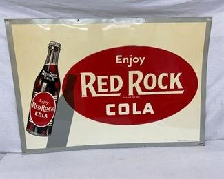 EMB. RED ROCK COLA SIGN W/ BOTTLE