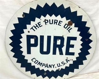 42IN PORC. DS PURE OIL SIGN