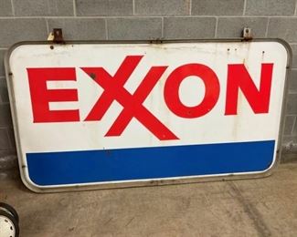 SIDE 2 PORC. EXXON SIGN W/ FRAME