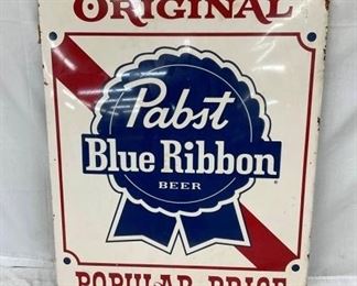 UNUSUAL IN PORC. PABST BLUE RIBBON SIGN