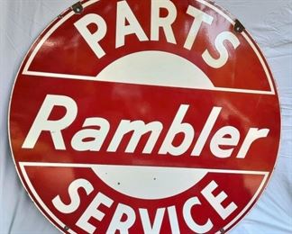 42IN PORC.DS RAMBLER PARTS DEALER SIGN