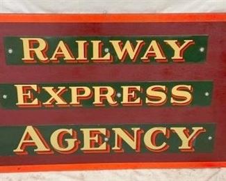 3PC. RAILWAY EXPRESS AGENCY SIGN