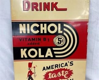 1941 NICHOL KOLA DRINK SIGN W/ SOLDIER