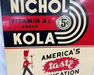 1941 NICHOL KOLA DRINK SIGN W/ SOLDIER