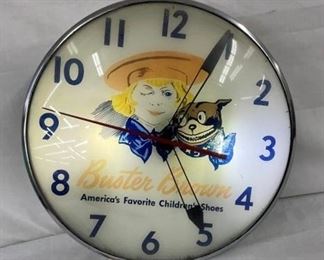 15IN LIGHTED BUSTER BROWN CLOCK