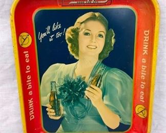 1939 DR. PEPPER TRAY W/ LADY