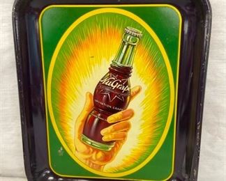 1920'S NUGRAPE TRAY W/ BOTTLE/HAND