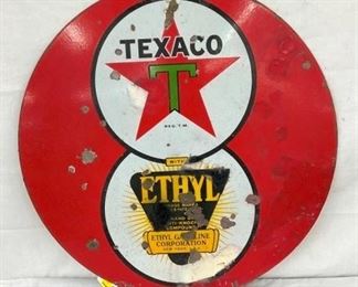 30IN PORC. TEXACO ETHYL EIGHT BALL SIGN