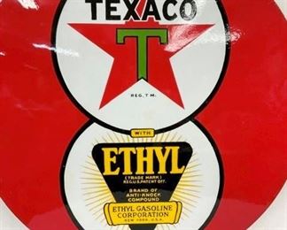 30IN PORC. TEXACO ETHYL EIGHT BALL SIGN