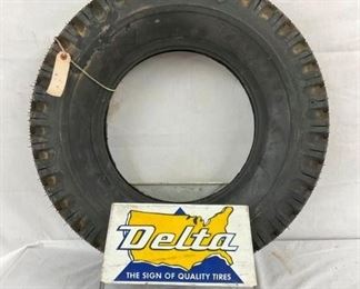 DELTA STORE TIRE DISPLAY W/ TIRE