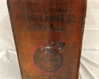 WOODEN ATLANTIC MOTOR OIL BOX
