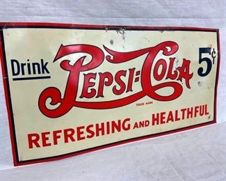 EARLY PEPSI DOUBLE DOT SIGN 5CENT