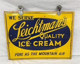 PORC. LEICHTMANS ICE CREAM SIGN