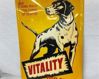 EMB. VITALITY DOG FOODS SIGN