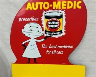1956 DIECUT AUTO MEDIC OIL SIGN