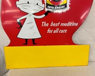1956 DIECUT AUTO MEDIC OIL SIGN