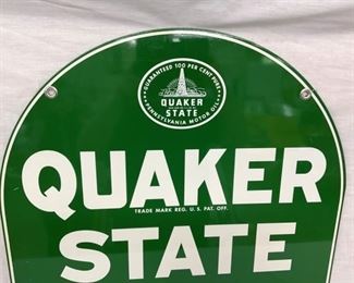 TOP VIEW QUAKER STATE SIGN