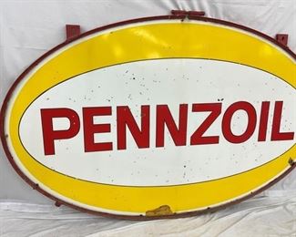 PORC. DS PENNZOIL SIGN W/ FRAME