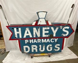 HANEYS PHARMACY DRUGS NEON CAN SIGN