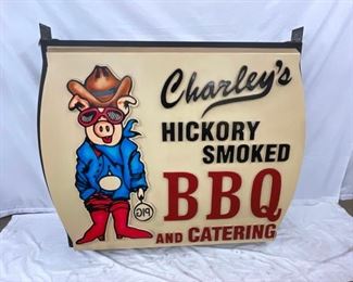EMB. DS CHARLEYS BBQ CAN SIGN
