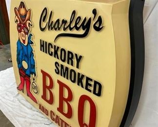 EMB. DS CHARLEYS BBQ CAN SIGN