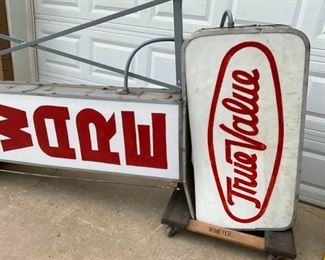 CLOSEUP TRUE VALUE HARDWARE SIGN
