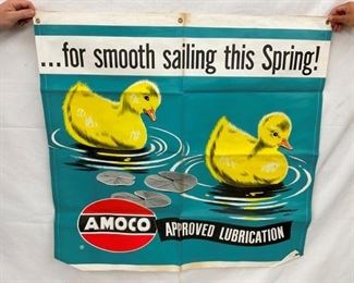 OLD STOCK AMOCO BANNER W/ CHICS