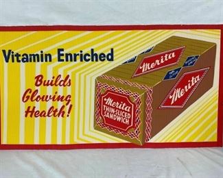 NOS CORIGATED CB MERITA BREAD SIGN