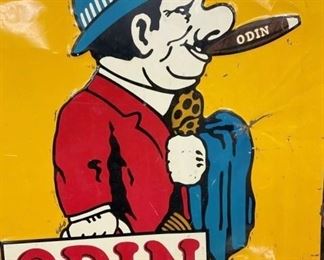 EMB. 5CENT ODIN CIGAR SIGN