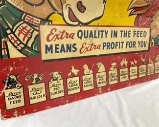 EARLY LARRO FEEDS CARDBOARD SIGN