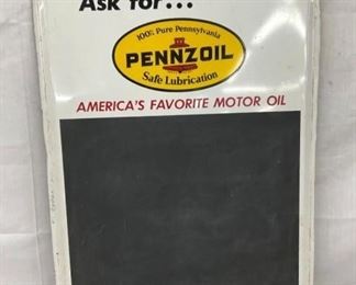 1965 PENNZOIL MENU BOARD SIGN