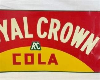 EMB. 1936 DRINK ROYAL CROWN W/ BOTTLE
